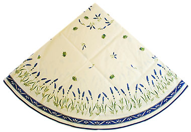 French Round Tablecloth Coated (lavandin. raw) - Click Image to Close